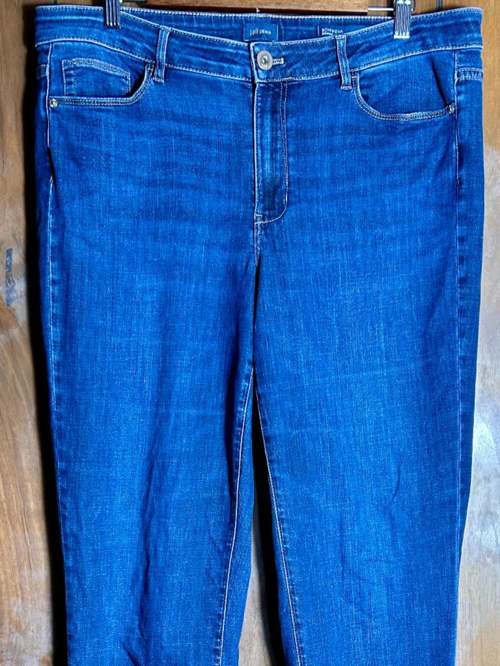 J. Jill Denim Boyfriend Straight Leg Ankle Jeans Dark Wash Sz 14 Tall - EUC
